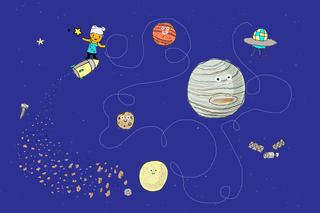 astronza in cielo tra i pianeti