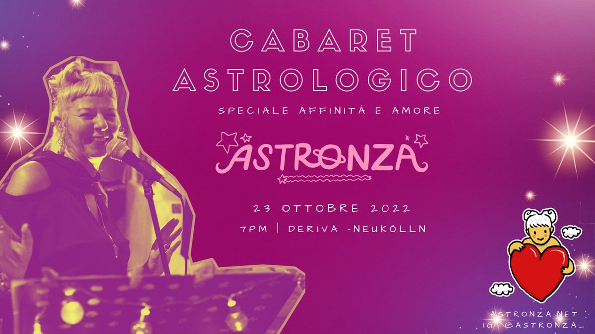 Locandina cabaret astrologico a Berlino su affinità