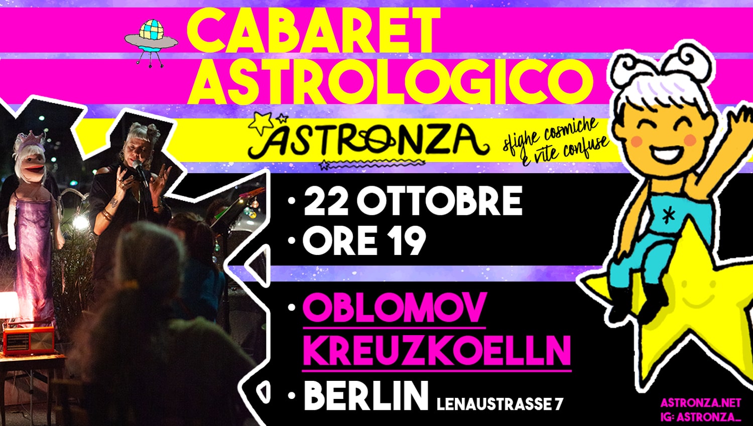 Locandina cabaret astrologico Oblomov Berlino