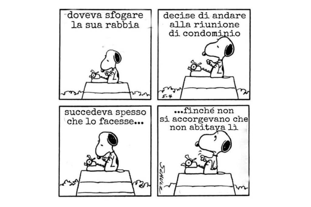 Snoopy vignetta sulla rabbia