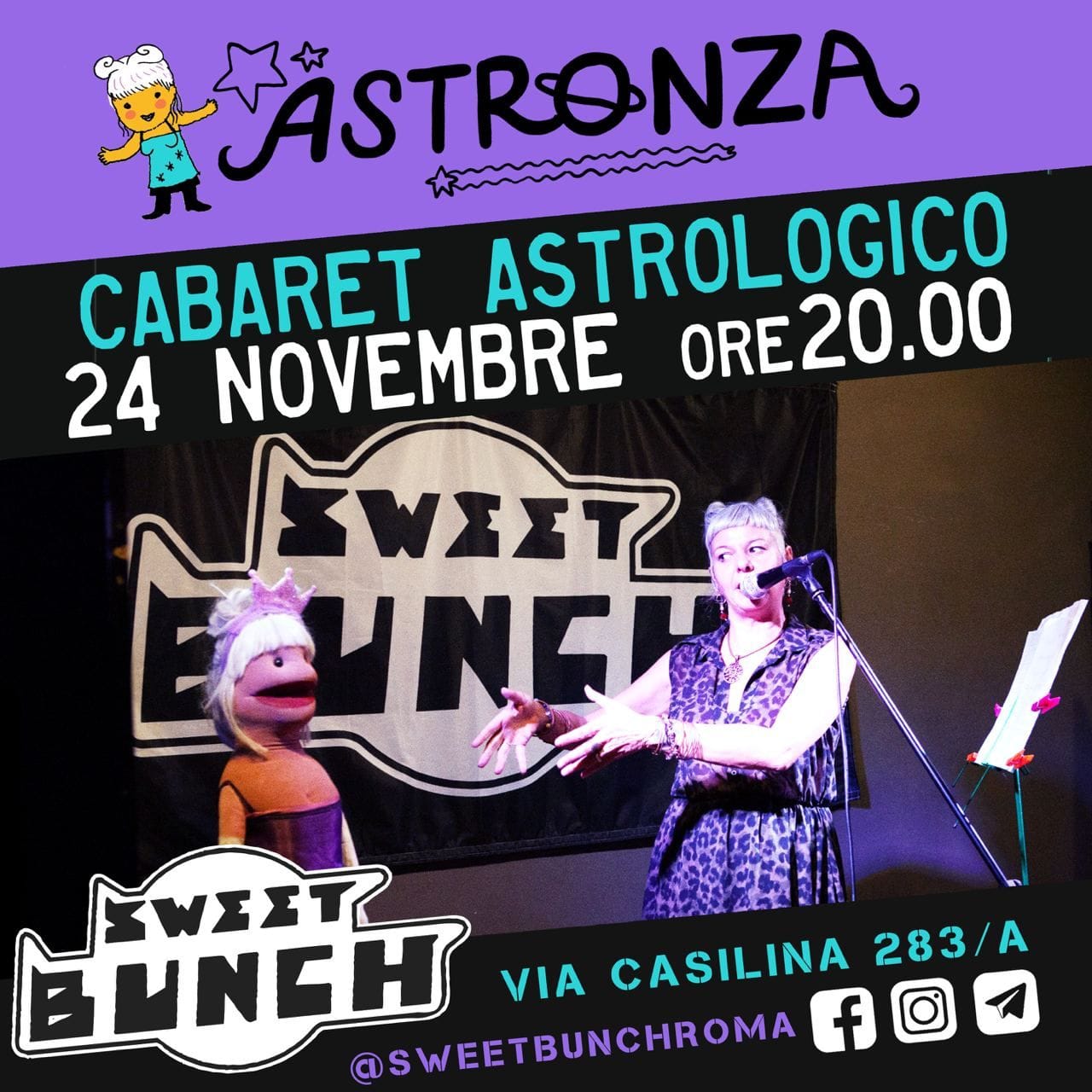 locandina cabaret astronza sweet bunch novembre