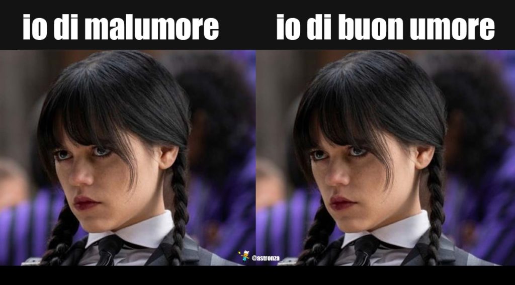 mercoledi addams buonumore malumore meme