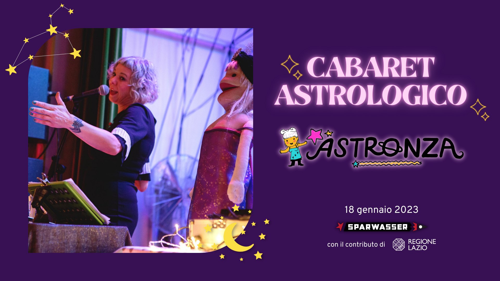 cabaret astrologico a Roma Sparwasser 18 gennaio 2023