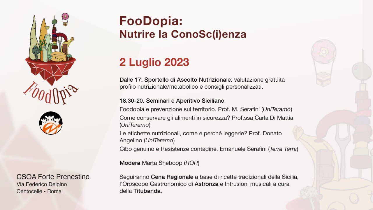 FooDopia Roma nutrire la conoscenza - forte prenestino 2023